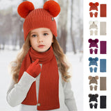 CHILDRENS HAT SCARF AND GLOVES THREE PIECE SET_CWMM2810