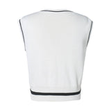 Worn With Knitted Halloween V-Neck Pullover Vest