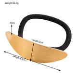 BRUSHED METAL GEOMETRIC ELASTIC HAIR TIE_CWAHA6245