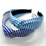 NAVY STRIPE WIDE KNOT PU LEATHER HEADBAND_CWAHA6327