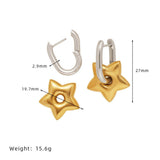 Two-Tone Metal Star Oval Ear Cuff Earrings_cwaje5037