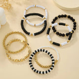 SIMPLE MULTI STRAP POLYMER CLAY BRACELET SET_CWMM3527