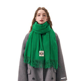 SOLID COLOR FAUX CASHMERE SCARF WINTER WRAP_CWASC2303