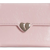 Solid Color Heart Trifold Slim Short Wallet_Cwab06199