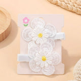 FRESH DAISY HAIR CLIP SET HANDMADE FABRIC CLIPS_CWAHA6712