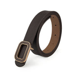 NEW LEATHER WOMENS BELT RECTANGULAR BUCKLE BELT_CWABE0701