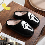 HALLOWEEN HOME SKULL SCREAM COTTON SLIPPERS_CWMM3061