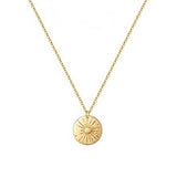 SIMPLE BIG SUN ROUND PENDANT NECKLACE_CWMM5660