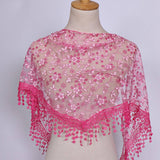 SPRING AND AUTUMN FLORAL HOLLOW LACE TRIANGLE VEIL_CWMM1984