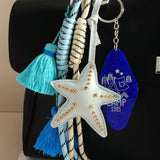 STARFISH TASSEL ACRYLIC TAG BEACH KEYCHAIN CHARM_CWMM7753