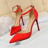 SATIN SHALLOW MOUTH POINTED HIGH HEELED SHOES_CWSHH0052