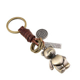 MOVABLE CARTOON BEAR LEATHER KEYCHAIN_CWMM4700