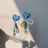 LOVE HEART FLOWER BOWKNOT CUTE FASHION EARRINGS_CWAJE1711