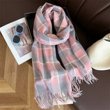 PLAID FAUX CASHMERE SCARF WARM WINTER WRAP_CWASC1446