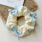CREAM COLOR HIGH ELASTIC LACE HAIR TIE_CWAHA1351