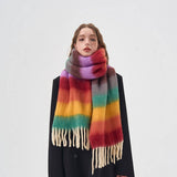 COLOR STRIPE SCARF SOFT WINTER WRAP FOR COUPLES_CWASC2377