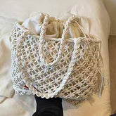 NEW STYLE HOLLOW SHOULDER TASSEL BEACH STRAW BAG_CWAB1862