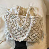 NEW STYLE HOLLOW SHOULDER TASSEL BEACH STRAW BAG_CWAB1862