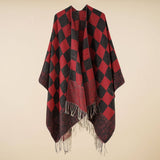 NEW WARM OUTERWEAR PLAID TASSEL SIMPLE SHAWL_CWMM2092
