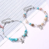 Cwaje2514_Bohemian Shell Starfish Holiday Beaded Bracelet