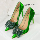 SHALLOW POINTED TOE CRYSTAL BOW HIGH HEELS_CWSHH0092