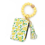 PRINTED CARD WALLET WITH BEADED BRACELET KEYCHAIN_CWAB4945