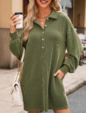 Solid color knitted off-shoulder dress