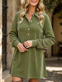 Solid color knitted off-shoulder dress
