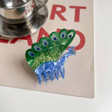 Bird Hair Claw Cetate Swan Peacock & Swallow Clip_Cwaha5763