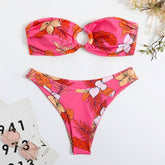 STRAPLESS BIKINI SET SEXY PRINTED SWIMSUIT_CWMW0906