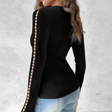 V-Neck Woolen Slim-Fit Pit Strip Fashion Knitwear
