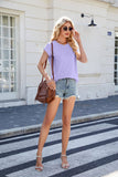 Solid Color Crew Neck Fashion Short-Sleeved Shirt