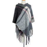 THICK TASSEL COLOR MATCHING PULLOVER CAPE SHAWL_CWASC1206