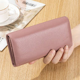 Womens Leather Long Wallet Large Capacity_Cuab00401