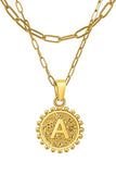 DOUBLE CHAIN INITIALS PENDANT NECKLACE_CWAJE106_B20621