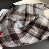 Vintage Plaid Winter Cashmere Feel Tassel Scarf_Cwasc03261