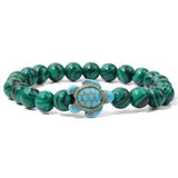 Cwaje3879_Beach Turquoise Turtle Beaded Simple Bracelet