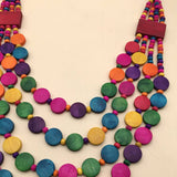 HANDMADE WOODEN BEADED MULTI LAYERED NECKLACE_CWMM4932