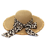 LEOPARD PRINT ROUND TOP STRAW HAT_CWAH1244