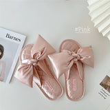 LETTER EMBROIDERED HOLLOW BOW HOME SLIPPERS_CWMM2989