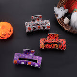 Halloween Pumpkin Ghost Bat Rectangular Hairpin