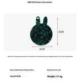 CUTE BUNNY COMPACT MIRROR ACETATE FLORAL_CWMM6374