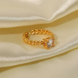 Zircon Inlay Rings Adjustable Titani Steel Rings_Cwaje1238