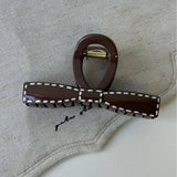 Milk Coffee Print Claw Clip Chic Bun Accessory_Cwaha08238