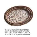 RATTAN SHELL ROUND PLATE THREE PIECE SET_CWMM4496