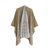 Women Color Match Wrapped Cardigan Shawl