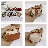 CANVAS CONTRAST BUCKET BAG SHOULDER BAG_CWAB1589