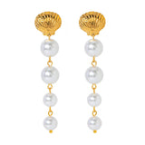 ELEGANT SHELL PEARL TASSEL EARRINGS_CWAJE1368