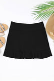 Versatile Pleated Ruffled Three-Inch Shorts
