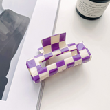 Checkerboard Hair Claw ? Candy Color Acetate Look_Cwmm10084